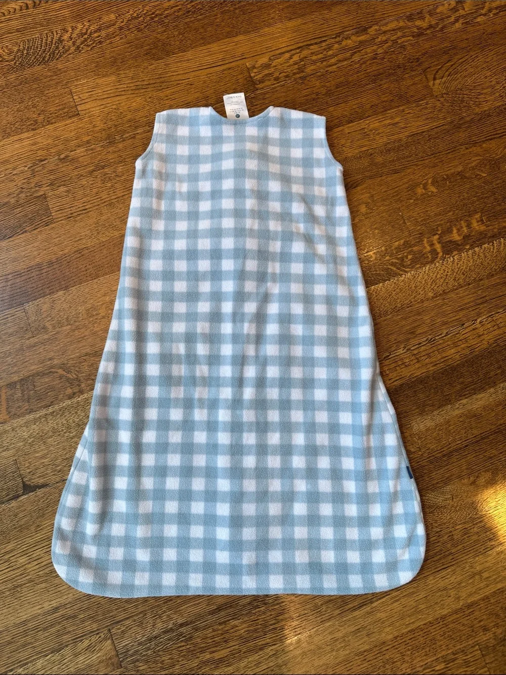 Halo Blue and White Gingham Sleep Sack - Zippered Toddler Pajama